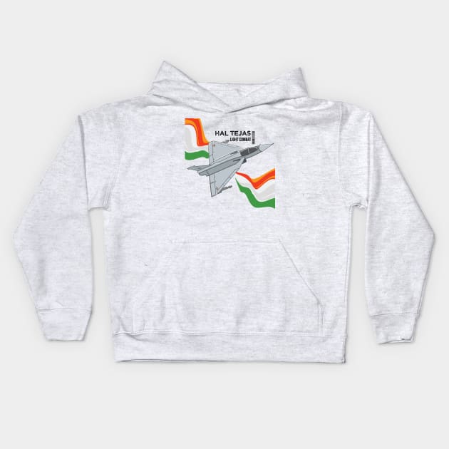 HAL Tejas Indian Fighter Fighterjet Aircraft India Pride Kids Hoodie by alltheprints